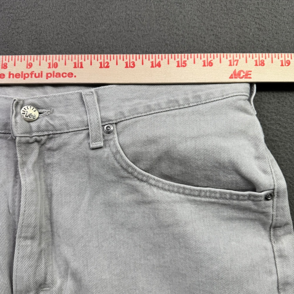 Vintage Lee Riveted Jeans Mens 36x30 (34) Gray Denim Straight Regular 90s Grunge - Picture 5 of 12